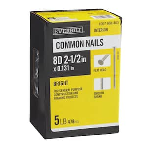 2-1/2 in. x 8D Bright Common Nails 5 lbs. (478-Count)