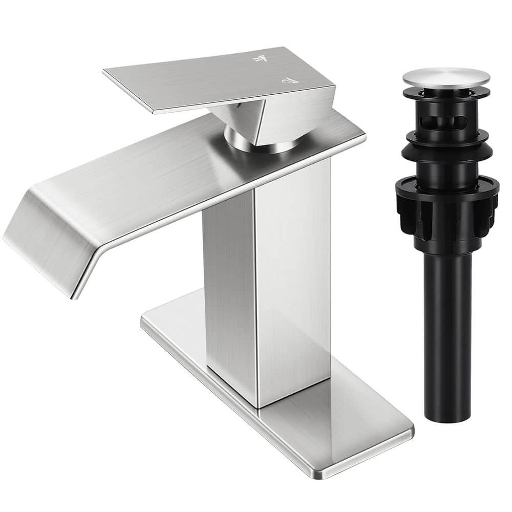 AKLFGN Waterfall Spout Single Handle Single Hole Bathroom Faucet with ...