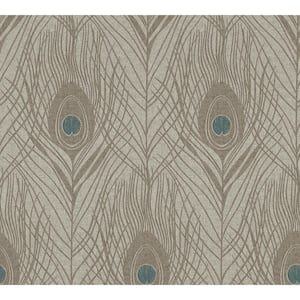 Strippable Prosperity Bronze Feather Wallpaper