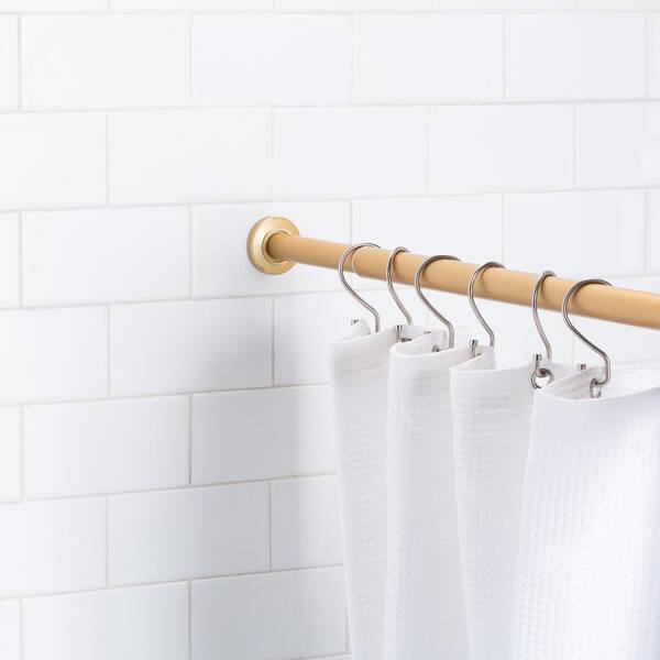 Adjustable Tension Curtain Rod, Gold Shower Curtain Tension Rod