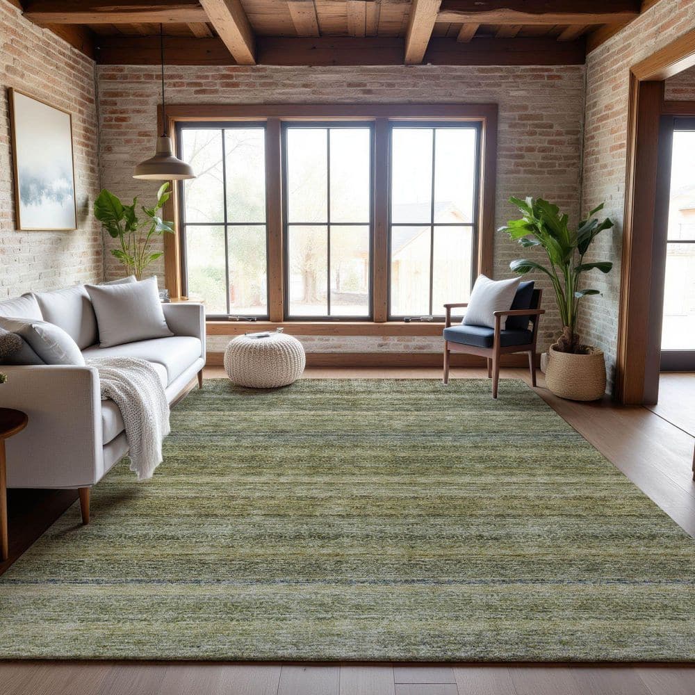 Mayfield Premium Machine Washable Abstract AMF1167 Aloe 3 ft. x 5 ft. Area Rug price history on PriceWatchPro