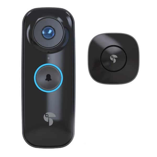 Wireless Video Doorbell Pro Includes Wireless Doorbell Chime Night Vision Wi-Fi IP56 Weather Resistant Black