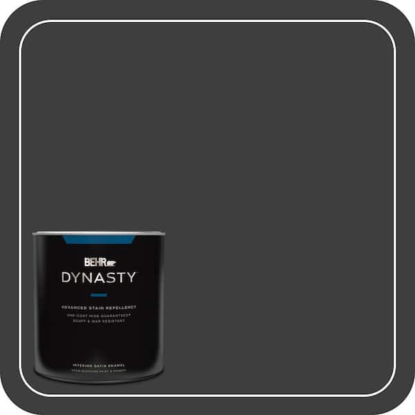 BEHR DYNASTY 1 qt. #N520-7 Carbon One-Coat Hide Satin Enamel Interior Stain-Blocking Paint and Primer