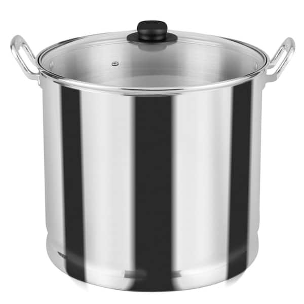 VASCONIA 67.0333-Cups Silver Steamer Stock Pot with Glass Lid