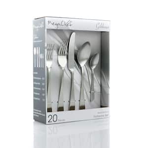 Gibbous 20-Piece Matte Silver Stainless Steel Flatware Set (Service for 4)