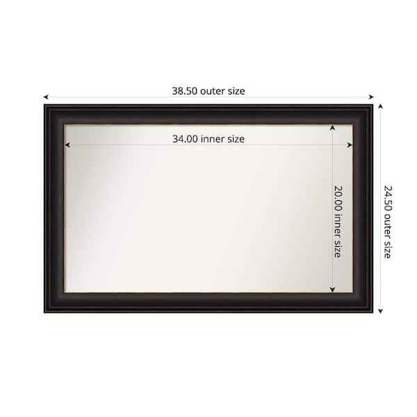 Amanti Art Trio Oil Rubbed Bronze 38.5 in. x 24.5 in. Custom Non-Beveled Recycled Polystyrene Framed Bathroom Vanity Wall Mirror