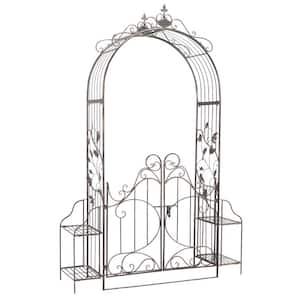 97.63 in. x 64.2 in. Metal Garden Arbor