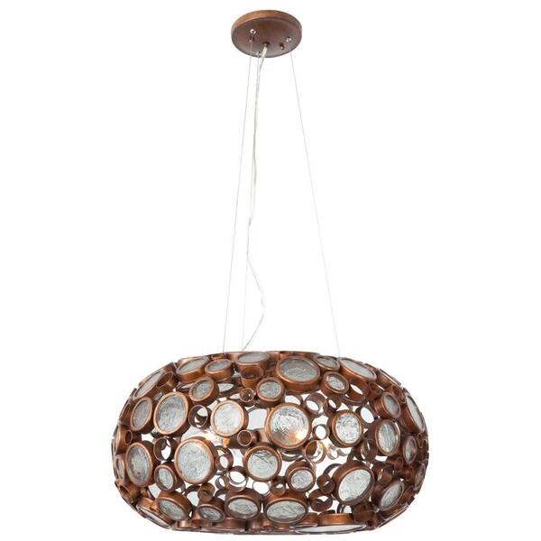 Varaluz Fascination 4-Light Hammered Ore Chandelier with Clear Glass