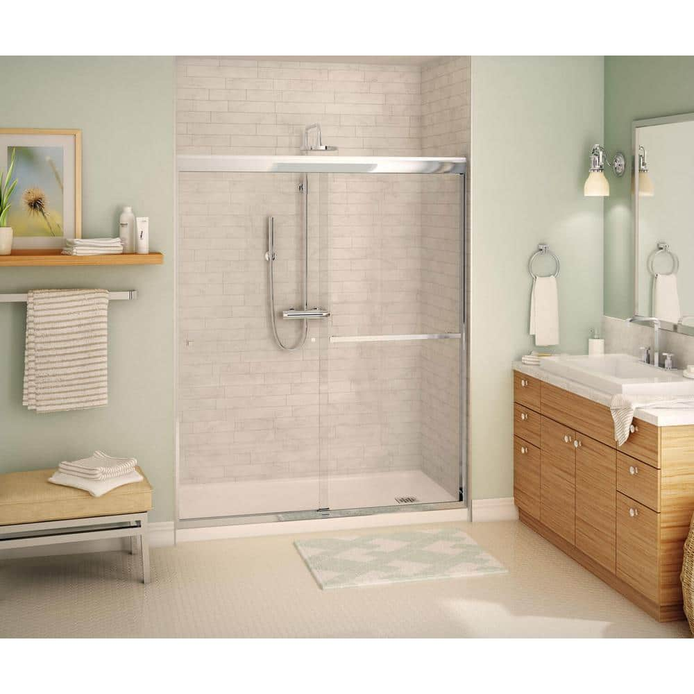 MAAX Aura SC 60 in. x 71 in. Semi-Frameless Sliding Shower Door in Chrome  135675-900-084-000 - The Home Depot