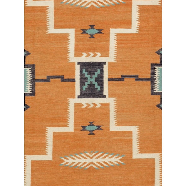 Tuscany Orange/Purple 6 ft. x 9 ft. Geomatric Area Rug