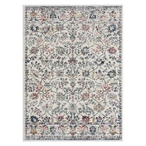 Britny Multicolored 8 ft. x 10 ft. Traditional Floral High-Low Plush Polyester Blend Area Rug