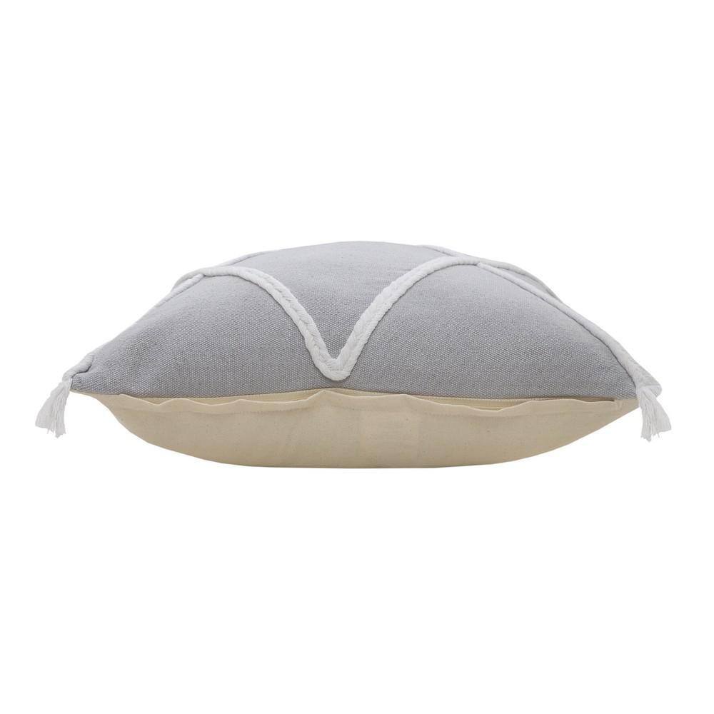 Gray and White Braided Geometric Square Throw Pillow