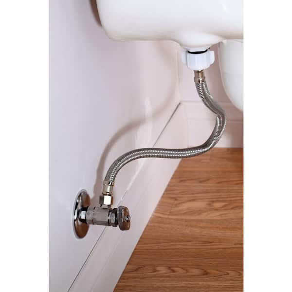 Fluidmaster 3/8 in. x 7/8 in. x 20 in. Stainless Steel Click Seal Toilet Connector B1T20CSP15