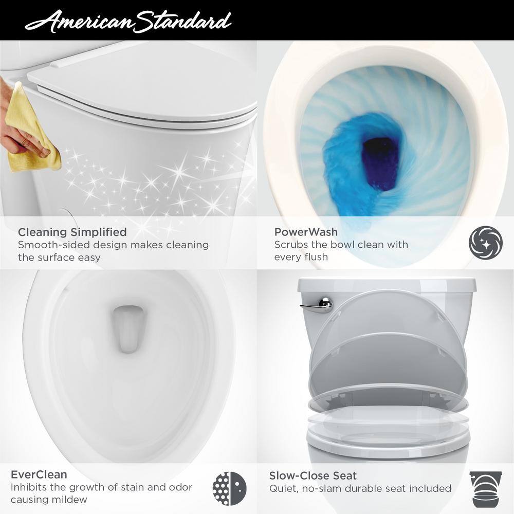 White Elongated Two-Piece High Efficiency Toilet with Seat