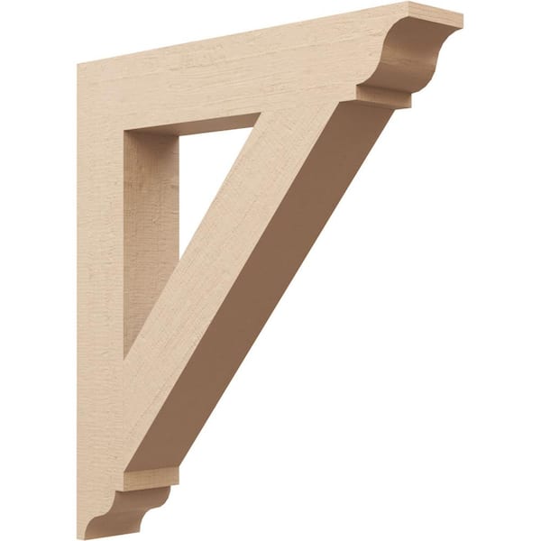 Ekena Millwork 5.5 in. x 36 in. x 32 in. Traditional Traditional Rough Cedar Woodgrain Timberthane Polyurethane Bracket, Primed Tan