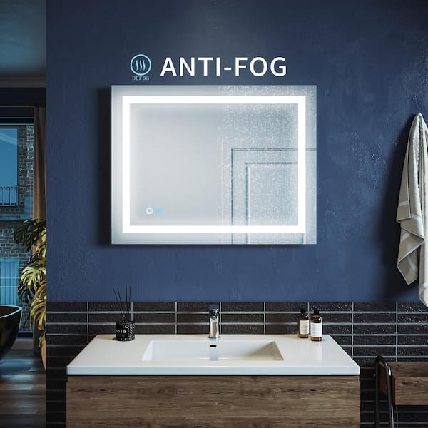 Single Frameless Bathroom Mirror, Led Bathroom Mirror Anti Fog