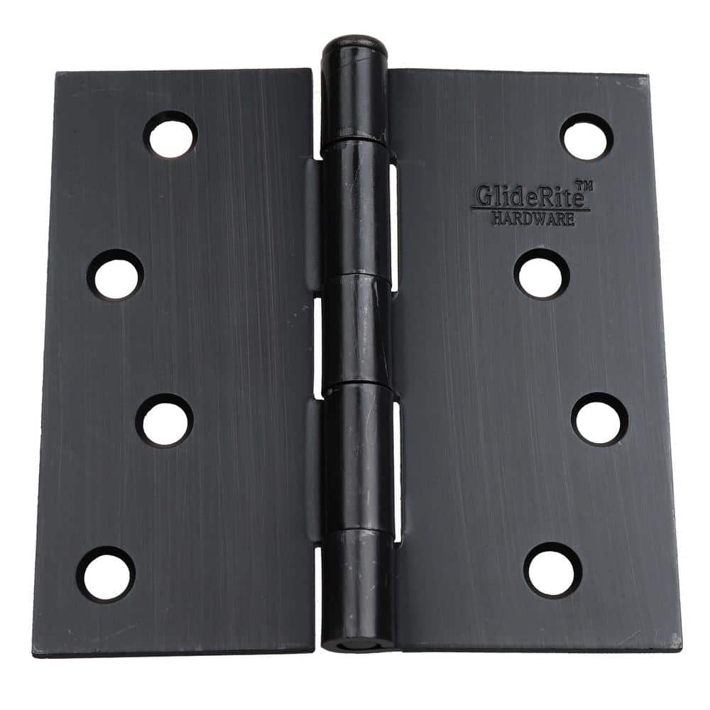 4" Oil Rubbed Bronze Square Butt Door Hinges Set
