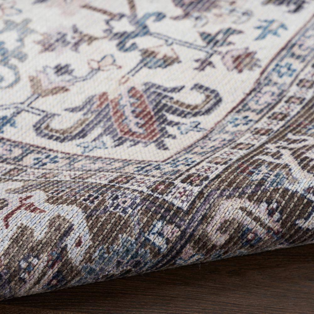 Olive Ivory Floral Cotton Chenille Runner Rug