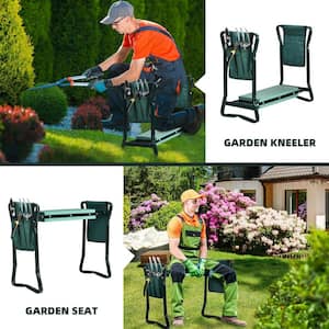 Green Folding Garden Kneeler and Seat Bench