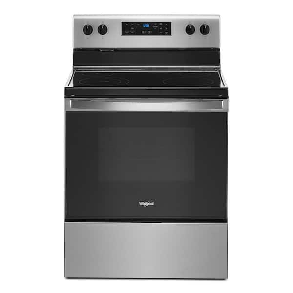 Whirlpool 5.3 cu. ft. Electric Range with 4-Elements and Frozen Bake Technology in Stainless Steel