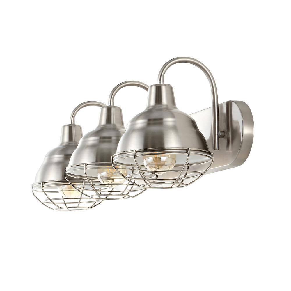 Levi Industrial Rustic 24.5" Nickel LED Vanity Light