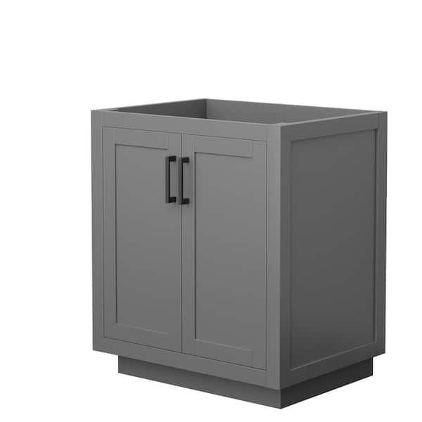 Wyndham Collection Miranda 29.25 in. W x 21.75 in. D x 33 in. H Single Bath Vanity Cabinet without Top in Dark Gray