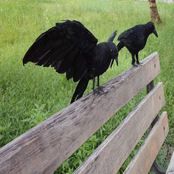 Cubilan Outdoor 2-Pack Realistic Crow Extra Large Handmade Black