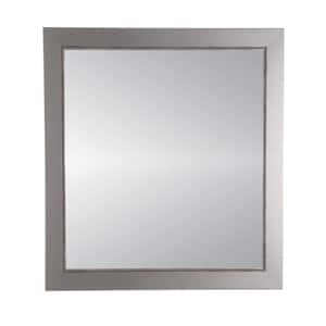 Medium Rectangle Aged Silver Classic Mirror (31.5 in. H x 26.5 in. W)
