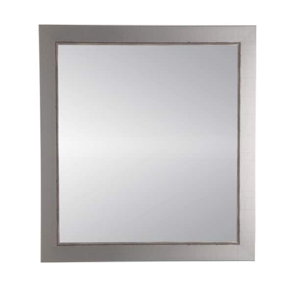 BrandtWorks Medium Rectangle Aged Silver Classic Mirror (31.5 in. H x 26.5 in. W)