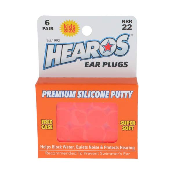 Kids Size Silicone Putty Ear Plugs-6 Pack (36 Total Pairs)