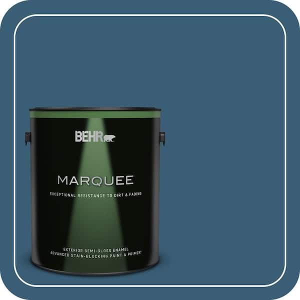 BEHR MARQUEE 1 gal. #S490-7 Superior Blue Semi-Gloss Enamel Exterior Paint & Primer