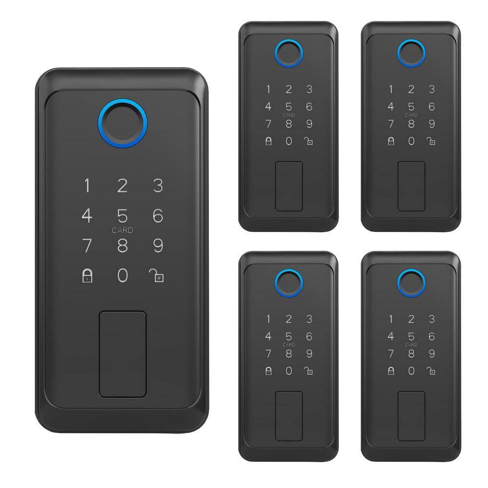 Black Single-Cylinder Smart Lock Wi-Fi Thumbturn Deadbolt, Unlock by Fingerprint, NFC Keycard, Keypad, App, & Key 4-Pack price history on PriceWatchPro