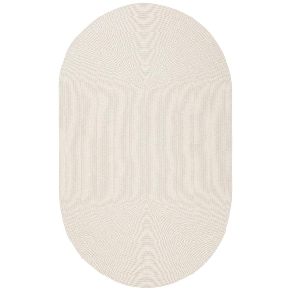 SAFAVIEH Braided Ivory/Beige 5 ft. x 8 ft. Solid Color Gradient Oval Area Rug