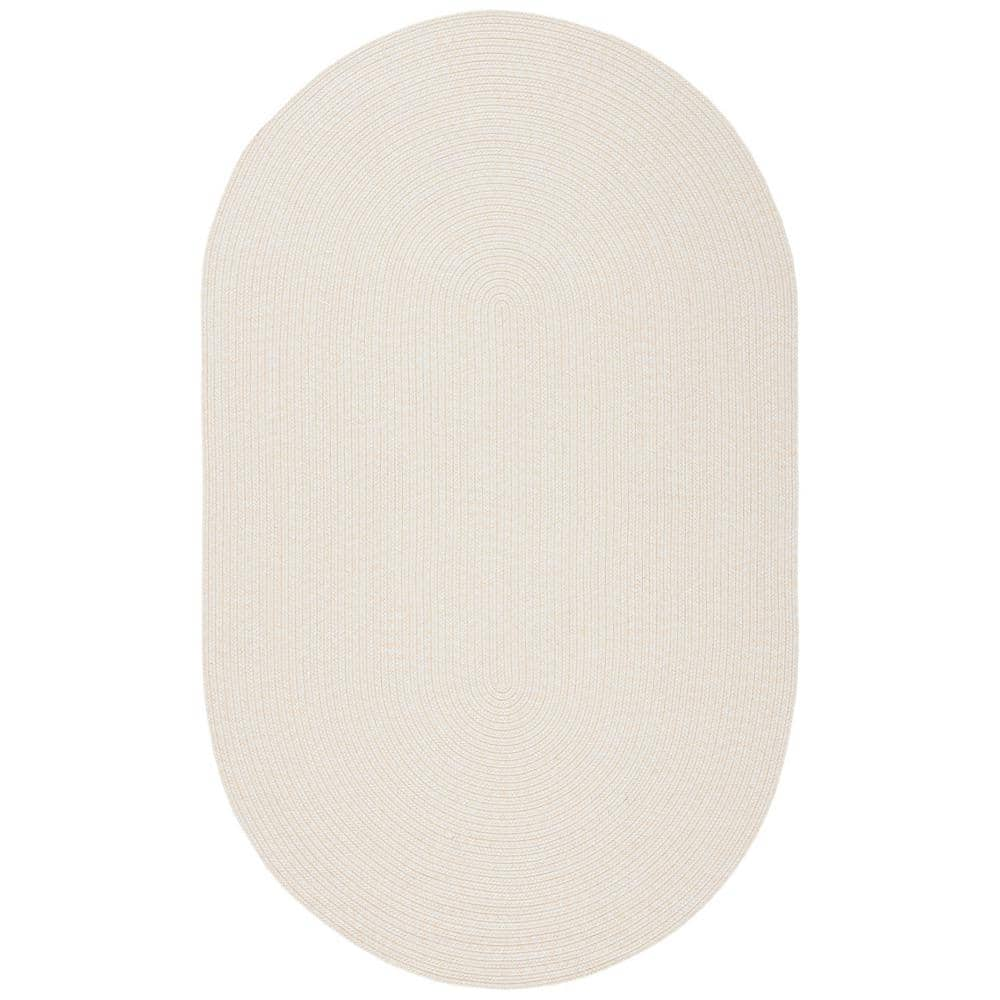 SAFAVIEH Braided Ivory Steel Gray 6 ft. x 9 ft. Solid Oval Area Rug  BRD256A-6OV - The Home Depot