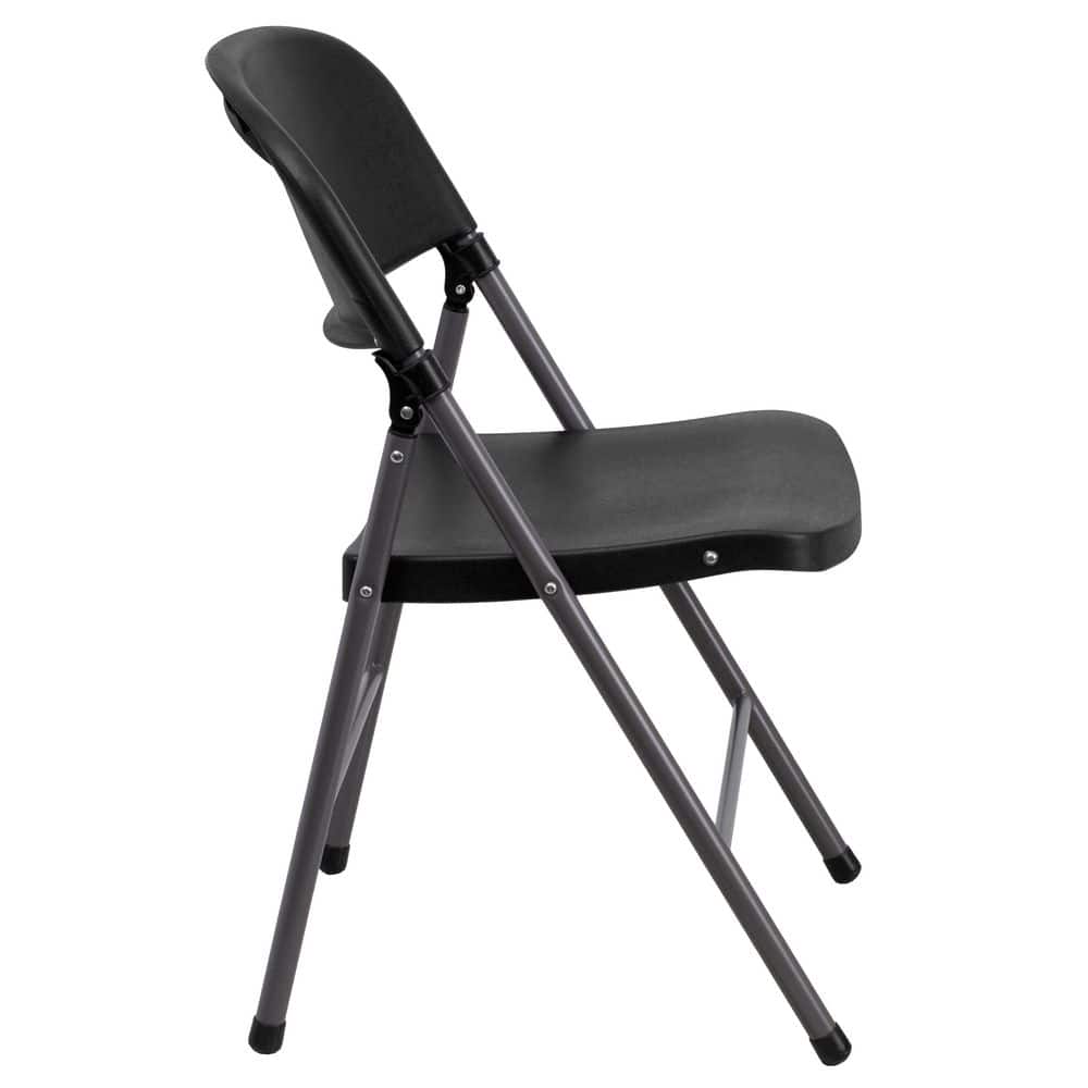 Elegant Black Metal Folding Chair for Versatile Seating
