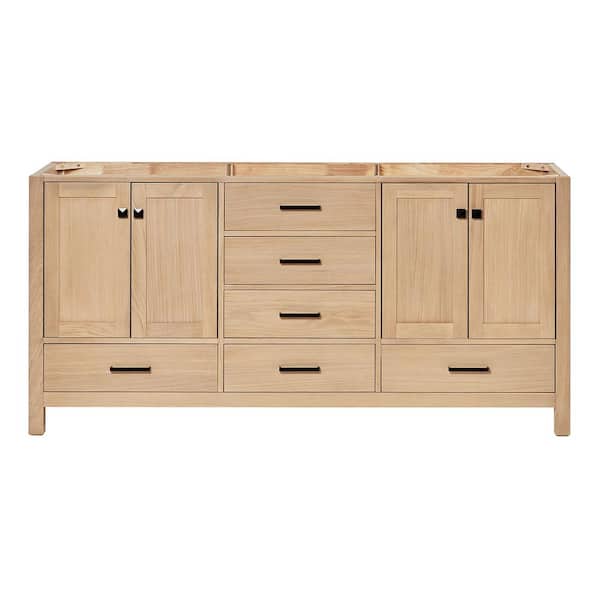ARIEL Cambridge 72 in. W x 21.5 in. D x 34.5 in. H Bath Vanity Cabinet without Top in Oak