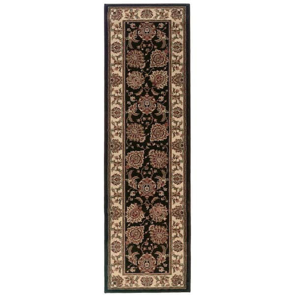2 X 9 Blue, Ivory Oriental Washable Area Rug Runner Rug