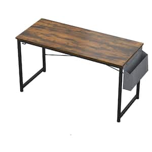 47 in. W Rectangle Rustic Brown MDF Writing Desk with Storage Bag