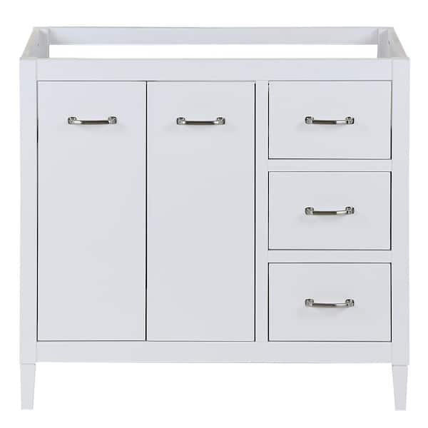 Home Decorators Collection Marrett 36 in. W x 19 in. D x 34 in. H Bath Vanity Cabinet without Top in White