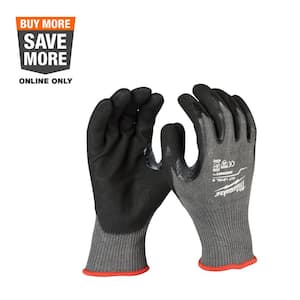 Small Gray Nitrile Level 5 Cut Resistant Dipped Work Gloves