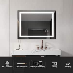 Banbury 32 in. W x 24 in. H Large Rectangular Frameless Anti-Fog Dimmer LED Light Wall Bathroom Vanity Mirror in White