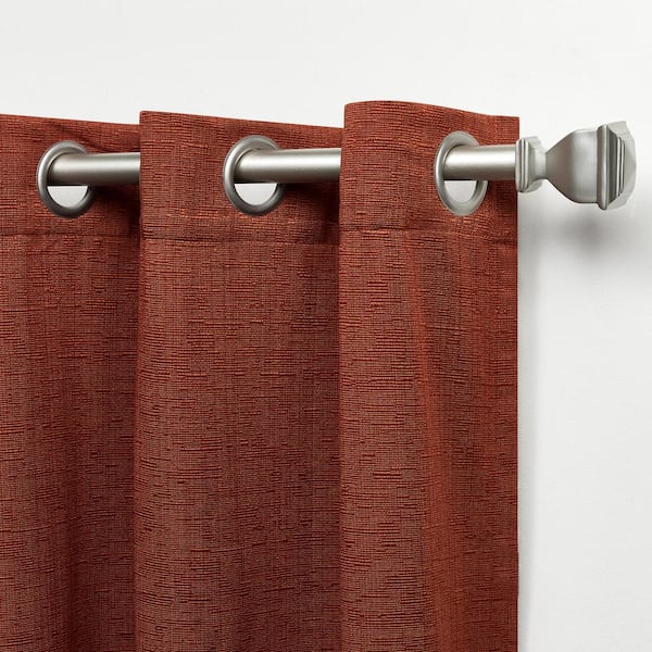 Sawyer Brick Red Solid Light Filtering Grommet Top Curtain, 52 in. W x 84 in. L (Set of 2)