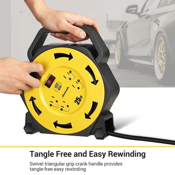 Cable Tidy Reel Big Handle Crank Cable Storage Wheel Anti-winding