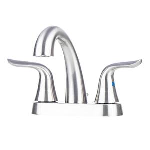 Impressions Collection 4 in. Centerset 2-Handle Bathroom Faucet with 50/50 Pop-Up in Brushed Nickel