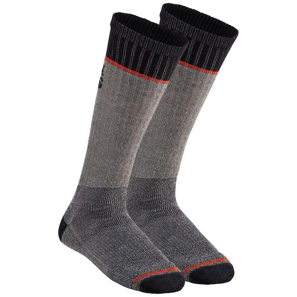 4 Pair Men Premium Soft MERINO Wool Blend Crew Black Socks Large Sock USA Made 