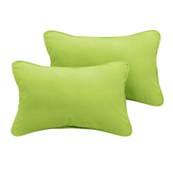 lime green outdoor lumbar pillows