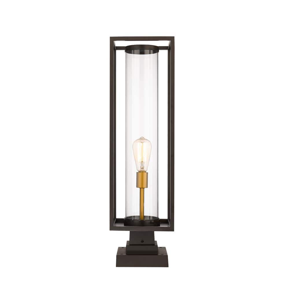 Deep Bronze and Brass Outdoor Pier Mount Light