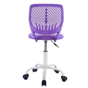 Adjustable Purple Mesh Swivel Armless Office Task Chair