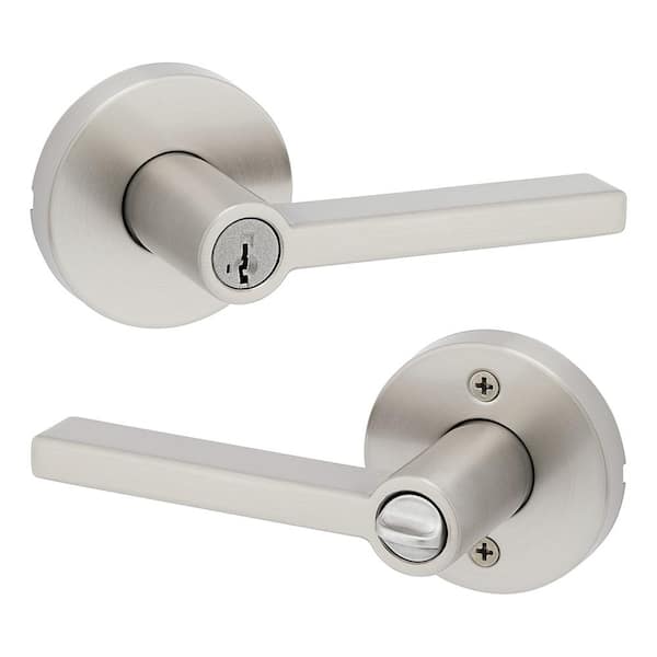 Kwikset Halifax Satin Nickel Keyed Entry Round Door Handle