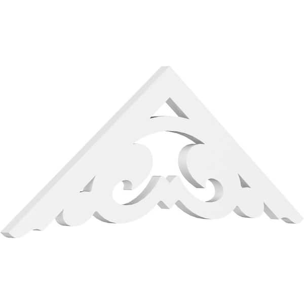 Ekena Millwork 1 in. x 36 in. x 13-1/2 in. (9/12) Pitch Preston Gable Pediment Architectural Grade PVC Moulding
